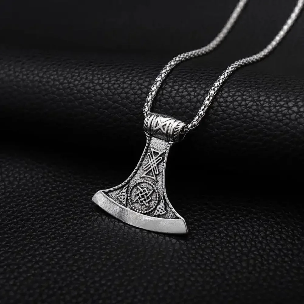Viking Ax Stainless Steel Pendant Necklace